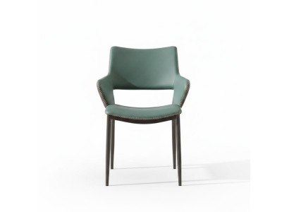Sedie da pranzo in legno marrone-verde Designer sedia in legno Sedie moderne con schienale