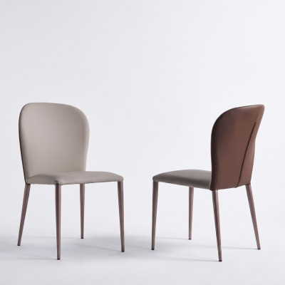 Mobili per sala da pranzo Sedia beige di design Mobili in legno moderni Nuove sedie a sdraio