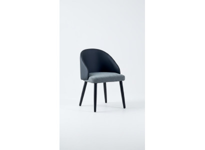 Sedie da pranzo di lusso in design blu-grigio a un posto.