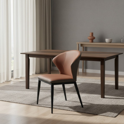 Sala da pranzo Sedia nera-marrone Tessuto Monoposto Poltrone da designer