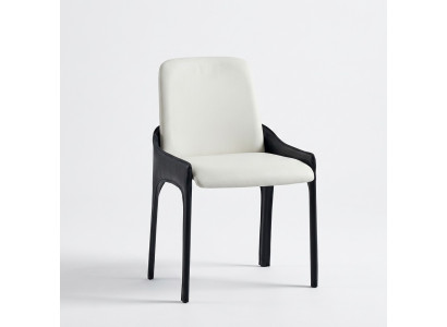 Sedia da pranzo bianca e nera moderna, sedia di design per mobili da sala da pranzo.