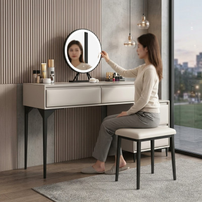 Camera da letto mobili in legno lussuoso tavolo da toeletta design specchio da trucco