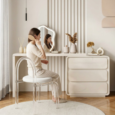 Tavolo da toeletta moderno bianco con disegno di designer e cassetti nuovi
