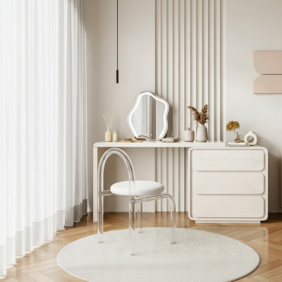 Tavolo da toeletta moderno bianco con disegno di designer e cassetti nuovi