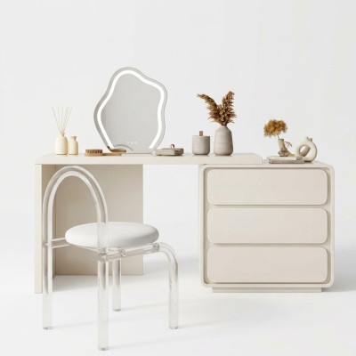 Tavolo da toeletta moderno bianco con disegno di designer e cassetti nuovi