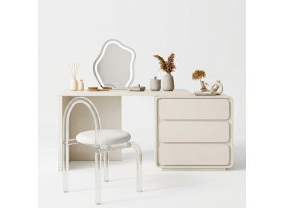 Tavolo da toeletta moderno bianco con disegno di designer e cassetti nuovi