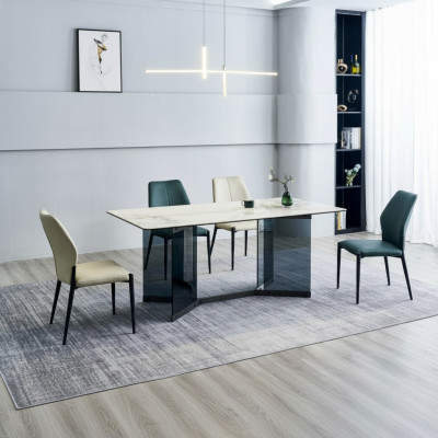 Tavolo da pranzo bianco Set da pranzo di design 4 sedie moderne sala da pranzo di lusso
