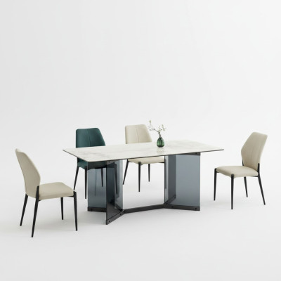 Tavolo da pranzo bianco Set da pranzo di design 4 sedie moderne sala da pranzo di lusso