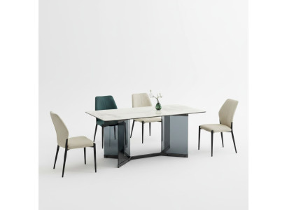 Tavolo da pranzo bianco Set da pranzo di design 4 sedie moderne sala da pranzo di lusso