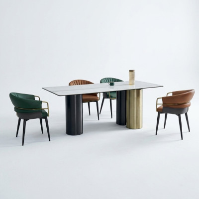 Elegante set da pranzo tavolo da pranzo design di lusso set di sedie 6x sedie 7 pezzi