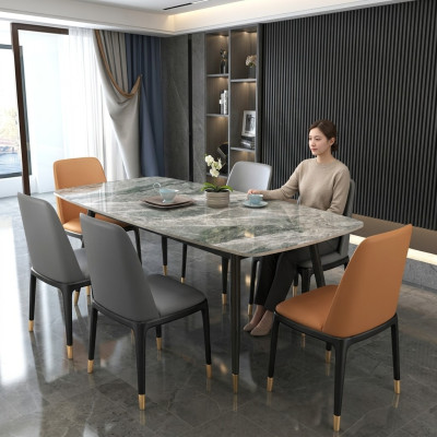 Tavolo da pranzo di lusso 6 sedie in ecopelle design elegante elegante gruppo da pranzo