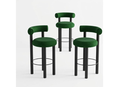 Sedia da bar moderna e verde design, poltrona lounge elegante stile singolo.