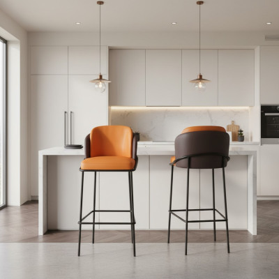 Sgabello bicolore designer a 1 posto sedie moderne con schienale mobili lounge