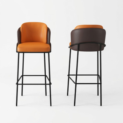 Sgabello bicolore designer a 1 posto sedie moderne con schienale mobili lounge