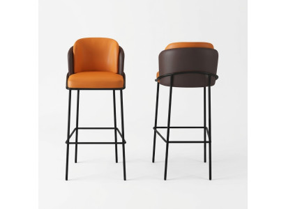 Sgabello bicolore designer a 1 posto sedie moderne con schienale mobili lounge