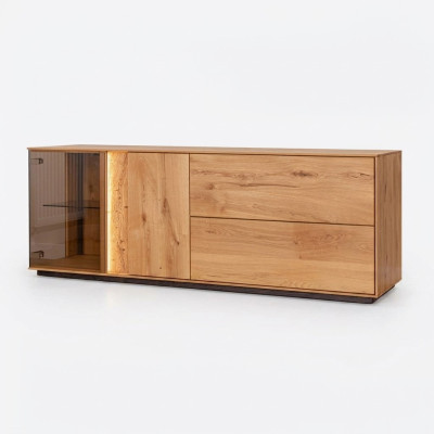 Mobile porta televisore in legno per soggiorno con ante e ripiani RTV. Nuovo mobile TV basso.