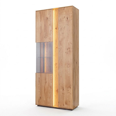 Soggiorno Vetrina in legno marrone Vetrina LED Armadio in legno Armadio Vetrina in vetro Nuovo