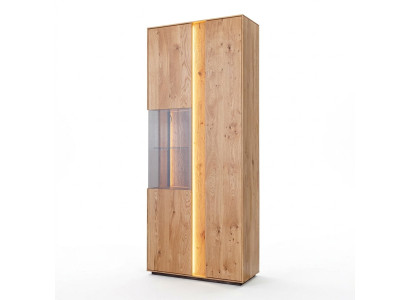 Soggiorno Vetrina in legno marrone Vetrina LED Armadio in legno Armadio Vetrina in vetro Nuovo