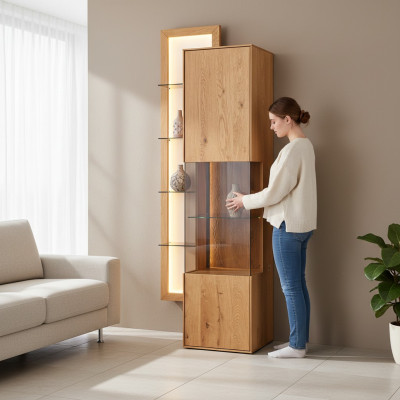 Mobile sala da pranzo design Marrone mobile in legno sala da pranzo credenza scaffale vetrina nuovo