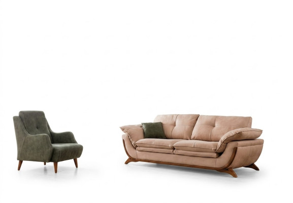 Poliuretano Soggiorno Set da Designer Tre posti di lusso Tessuto Poltrona 2 pezzi