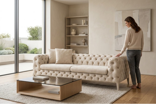 Soggiorno Divano di Lusso Design Bianco a Quattro Posti Divano 4 Posti