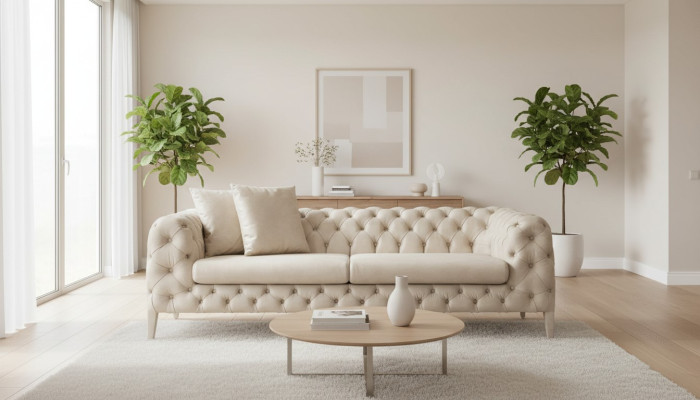 Soggiorno Divano di Lusso Design Bianco a Quattro Posti Divano 4 Posti