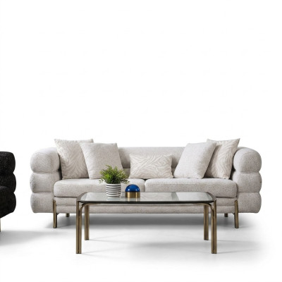 Bianco divano 3 posti di lusso, divano soggiorno design a tre posti.
