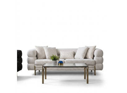 Bianco divano 3 posti di lusso, divano soggiorno design a tre posti.