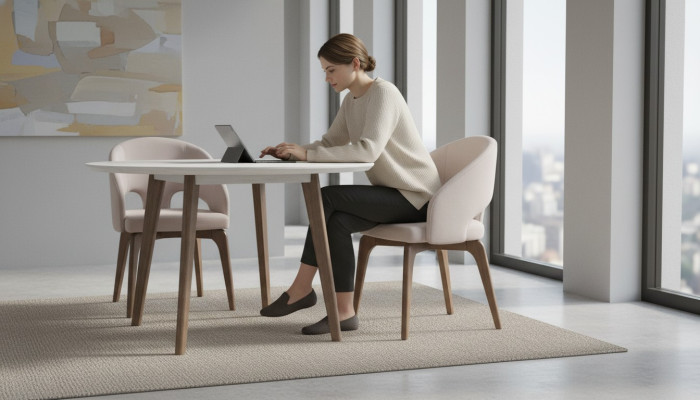 Sedia da pranzo bianca monoposto elegante sedie imbottite moderni piedi in legno