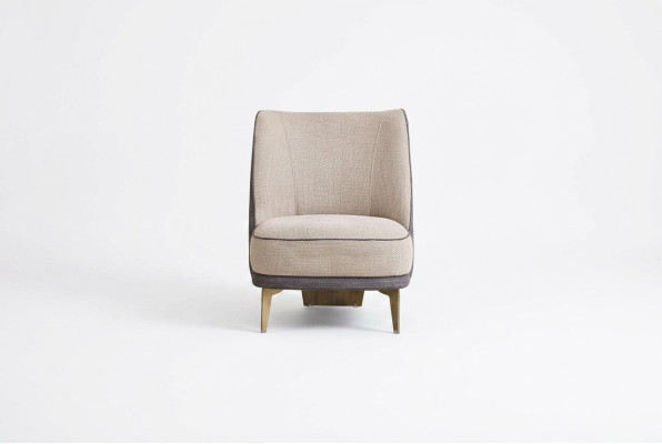 Grigio-beige poltrona da designer poltrona a braccioli soggiorno monoposto nuovo