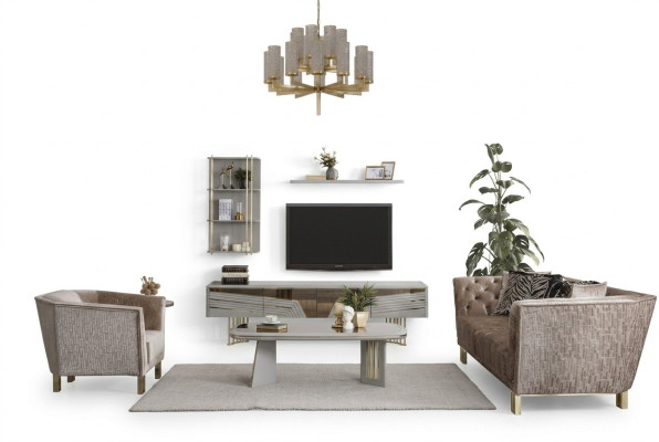 Soggiorno grigio Mobili in legno Credenza TV di design Armadi a parete Mobili da soggiorno