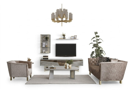 Soggiorno grigio Mobili in legno Credenza TV di design Armadi a parete Mobili da soggiorno
