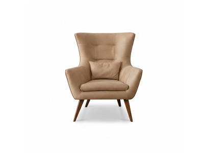 Poltrona soggiorno beige design divano lusso nuova relax lounge imbottita