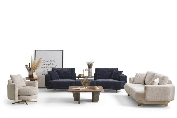 Set di divani da soggiorno 4+3+1 posti Design divano mobili tessili imbottiti nuovi