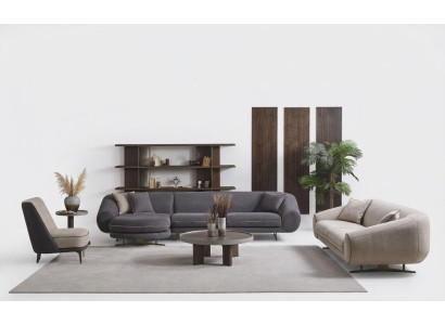 Designer soggiorno set a L divano poltrona imbottitura mobili