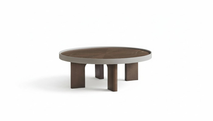 Tavolino rotondo moderno di design in marrone per il soggiorno