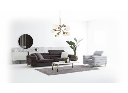 Soggiorno set divano design quattro posti lusso poltrona lounge 2 pezzi
