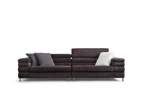 Poltrona da soggiorno Divano designer a 4 posti Divano a quattro posti marrone Nuovo
