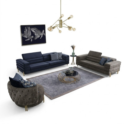 Set soggiorno divano 3+2+1 posti lusso design mobili imbottiti