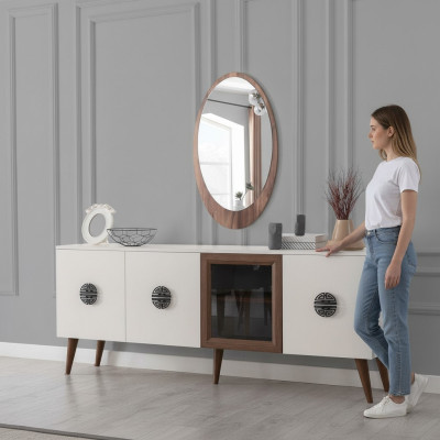 Mobili da sala da pranzo moderni Designer credenza di lusso Set di specchi 2 pezzi Nuovo