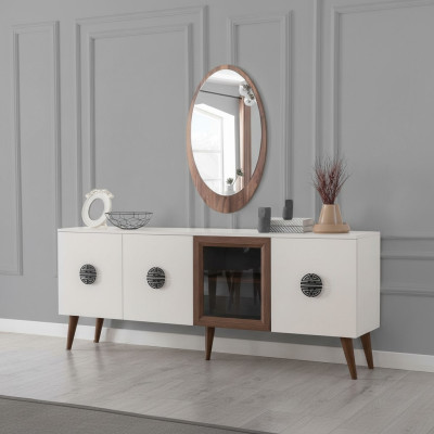 Mobili da sala da pranzo moderni Designer credenza di lusso Set di specchi 2 pezzi Nuovo