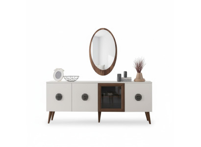 Mobili da sala da pranzo moderni Designer credenza di lusso Set di specchi 2 pezzi Nuovo
