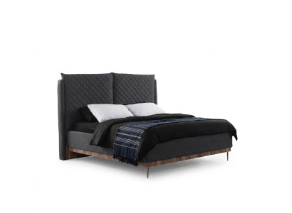 Camera da letto grigia Letto Soggiorno Mobili di design Letti imbottiti di lusso Struttura in legno