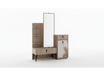 Camera da letto lussuosa, moderna cassettiera con specchio, mobili moderni in legno nuovi.
