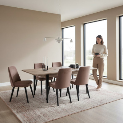 Tavolo da pranzo rettangolare marrone Mobili da sala da pranzo Tavoli in legno Mobili di lusso