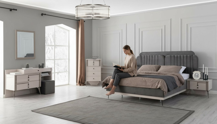 Camera da letto completo set letto 2x comodini mobili di lusso 7 pezzi