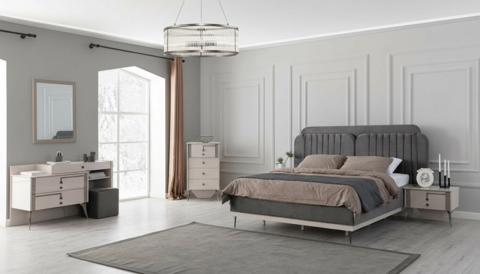 Camera da letto completo set letto 2x comodini mobili di lusso 7 pezzi