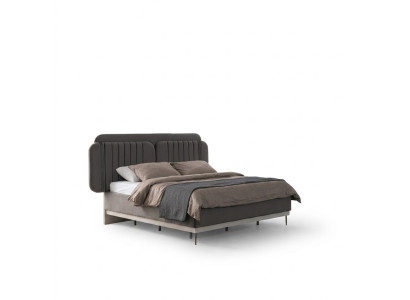Letto matrimoniale grigio Mobili da camera da letto moderni Letti di lusso Struttura in legno