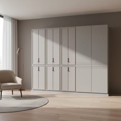 Armadio grigio da camera da letto armadi di lusso armadio in legno mobile guardaroba