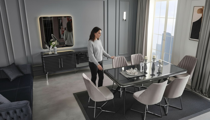 Mobili da sala da pranzo completi Design sideboard tavolo da pranzo di lusso 4 sedie